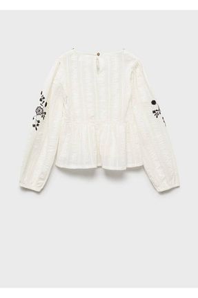 بلوز سفید بچه گانه ساده MANGO Kids - کد 899216026