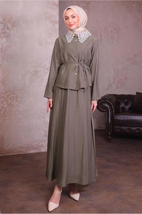 ست بالاتنه و پائین تنه حجاب قهوه ای زنانه رگولار TRENDTESETTÜR - کد 938968983