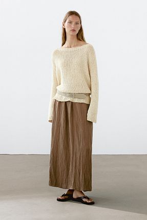 دامن زرد زنانه پلی استر Massimo Dutti - کد 936559660