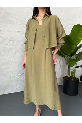 لباس خاکی زنانه بافتنی Elif Özbey Butik - کد 939017170