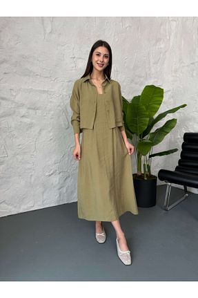 لباس خاکی زنانه بافتنی Elif Özbey Butik - کد 939017170