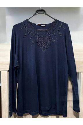 بلوز حجاب سرمه ای زنانه پنبه ای Pelikan - کد 939016499