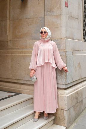 لباس حجاب صورتی زنانه رگولار Butik - کد 939035723