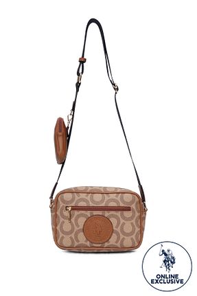 کیف پستچی قهوه ای زنانه چرم مصنوعی U.S. Polo Assn. - کد 934777216