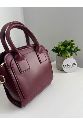 کیف دوشی زرشکی زنانه چرم مصنوعی ESNEVA - کد 900864386