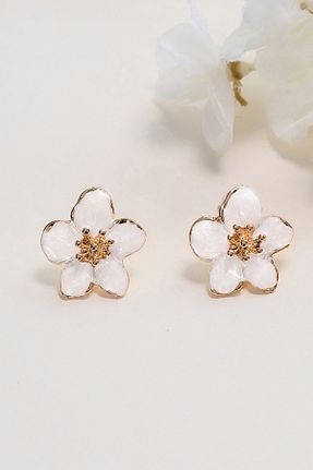 گوشواره جواهر سفید روکش طلا AURRARİ - کد 939075212