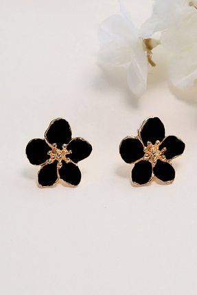 گوشواره جواهر مشکی روکش طلا AURRARİ - کد 939075294
