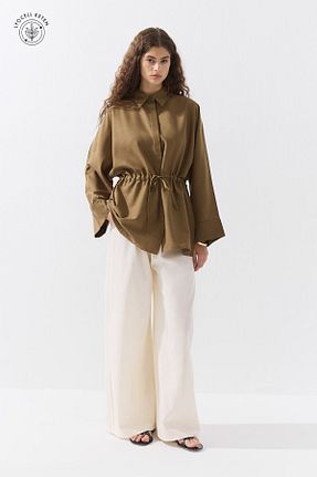 پیراهن حجاب قهوه ای زنانه Relaxed Hooopstore - کد 939077078