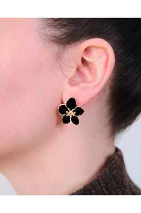 گوشواره جواهر مشکی روکش طلا AURRARİ - کد 939075294