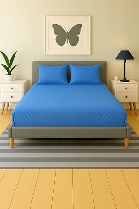 ست ملحفه دونفره آبی پنبه ای Home - کد 890666747
