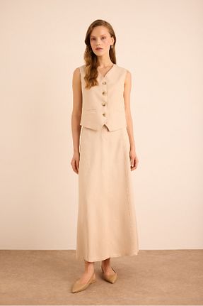 دامن بژ زنانه ساده Aker - کد 939076208