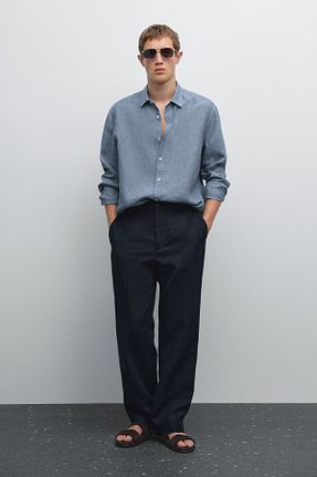 پیراهن آبی مردانه رگولار Massimo Dutti - کد 939084943