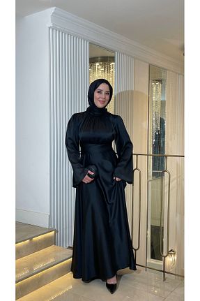لباس مجلسی حجاب مشکی زنانه یقه ایستاده PERADO - کد 921145092