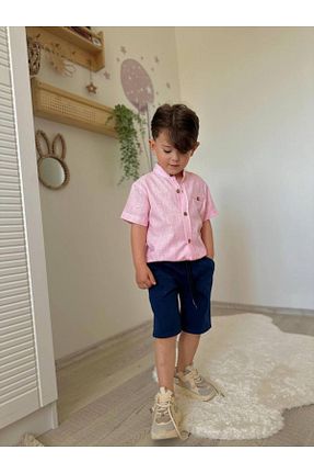 ست بالاتنه و پائین تنه صورتی بچه گانه بافتنی kr kids - کد 939096938