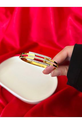دستبند استیل (فولاد) طلائی زنانه استیل (فولاد) Butik - کد 865002674