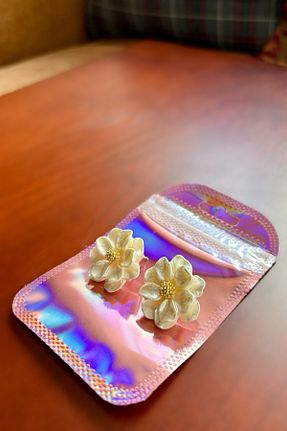 گوشواره جواهر نباتی فلزی Metanoyaco - کد 939128954