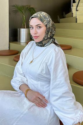روسری سبز پلی استر lamelif - کد 939114653