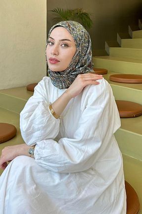 روسری سبز پلی استر lamelif - کد 939114654