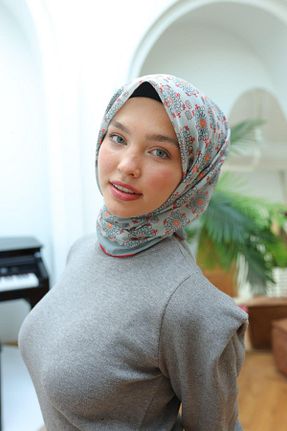 روسری طوسی پنبه ای Silk Home - کد 891759330