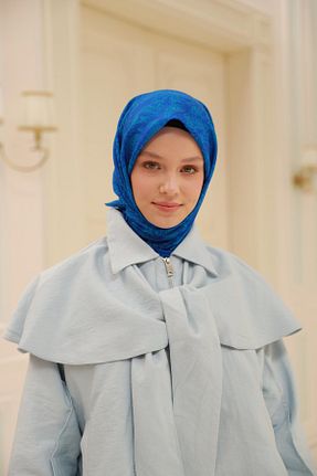 روسری آبی پنبه ای Silk Home - کد 928936712