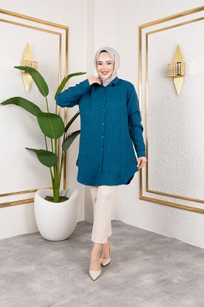 پیراهن حجاب فیروزه ای زنانه رگولار Moda MSK - کد 939314677