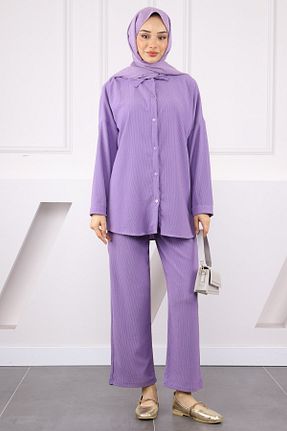 ست بالاتنه و پائین تنه حجاب بنفش زنانه رگولار İmajButik - کد 939131155
