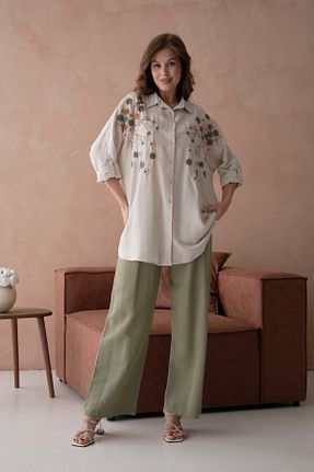 ست بالاتنه و پائین تنه نباتی زنانه بافتنی MVStore - کد 906570779