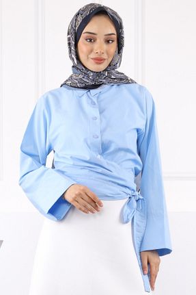 پیراهن حجاب آبی زنانه رگولار İmajButik - کد 939137711