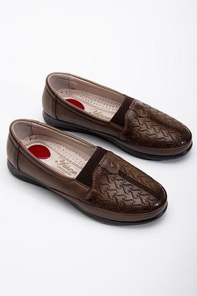 کفش کژوال قهوه ای زنانه چرم مصنوعی Yüce - کد 939142790