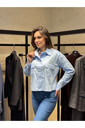 پیراهن آبی زنانه گشاد Merkür - کد 939149210