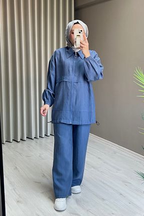 ست بالاتنه و پائین تنه حجاب آبی زنانه رگولار T Moda Store - کد 939148733