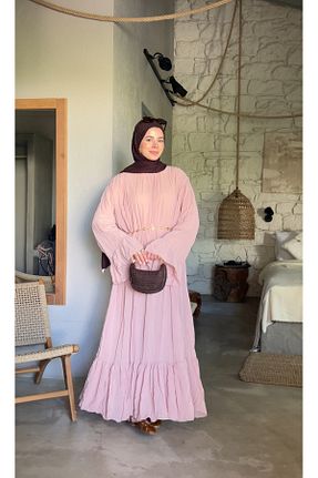لباس صورتی زنانه بافتنی MODA AKSA - کد 939276166
