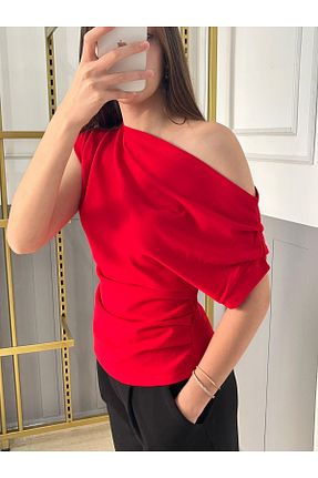 بلوز قرمز زنانه ساده peri tower - کد 932542798