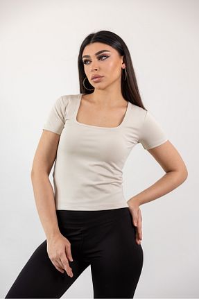 بادی بژ زنانه یقه مربعی KHAB PREMİUM - کد 935459945
