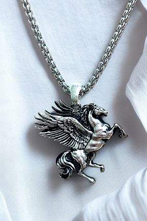 گردنبند استیل ( فولاد ) سفید مردانه روکش نقره AK STORE SİLVER - کد 939180496