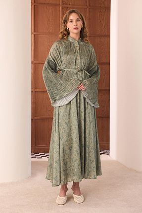 ست بالاتنه و پائین تنه سبز زنانه بافتنی Ahel Tasarım - کد 939190268