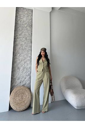 ست بالاتنه و پائین تنه خاکی زنانه بافتنی Castivo Fashion - کد 939205126