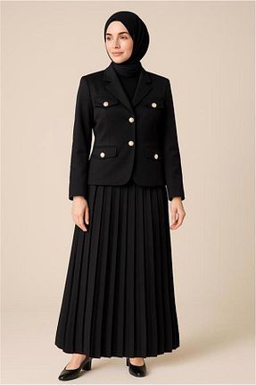 ست بالاتنه و پائین تنه حجاب مشکی زنانه رگولار TRENDTESETTÜR - کد 939254005