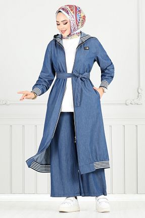 ست بالاتنه و پائین تنه آبی زنانه بافتنی ModaMerve - کد 939548197