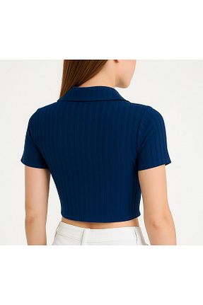 بلوز سرمه ای زنانه کراپ CASUALSTYLE - کد 939274089