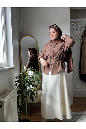 دامن حجاب بژ Relaxed Tasarım - کد 939293028