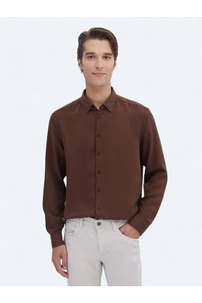 پیراهن قهوه ای مردانه رگولار Kip - کد 939316961
