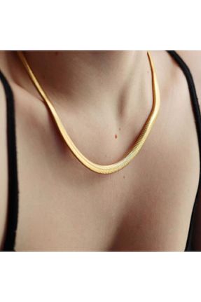 گردنبند استیل ( فولاد ) زرد زنانه استیل ضد زنگ Ervalina - کد 939311058