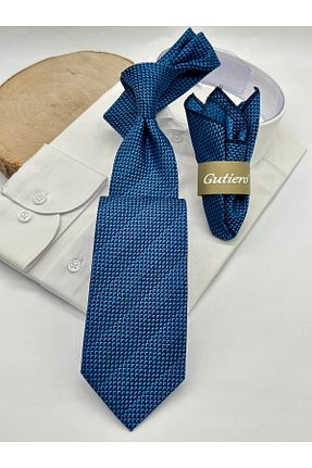 کراوات آبی مردانه میکروفیبر Gutiero - کد 939330137