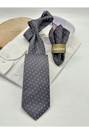 کراوات طوسی مردانه میکروفیبر Gutiero - کد 939327138