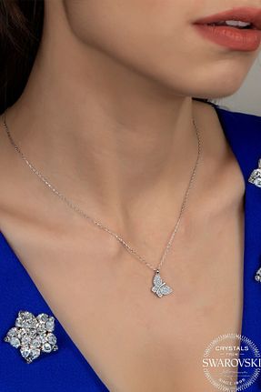 گردنبند جواهر زنانه زیرکن Swarovski - کد 938878340