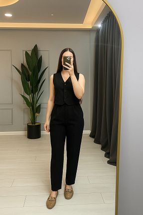 ست بالاتنه و پائین تنه مشکی زنانه بافتنی sarıdağ - کد 939321090