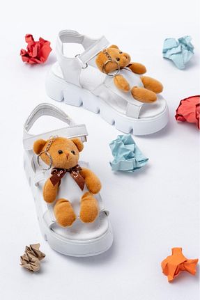 صندل سفید بچه گانه پاشنه تخت Grafen Kids - کد 939331620