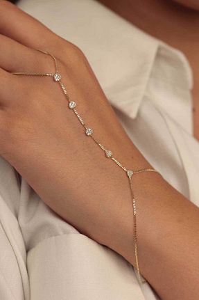 دستبند طلا رنگی زنانه 14 عیار Değerli Kuyumculuk - کد 939359994