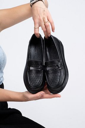 کفش کژوال مشکی زنانه چرم خالص Dericalle shoes - کد 935777445